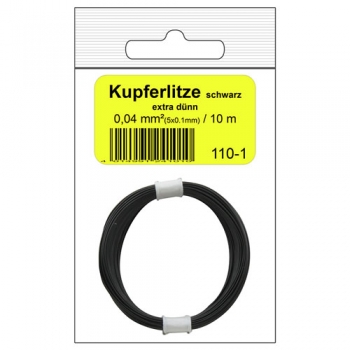 Kupferschalt Litze schwarz - extra dünn in SB Beutel