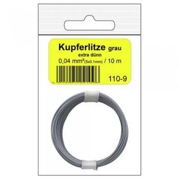 Kupferschalt Litze grau - extra dünn in SB Beutel