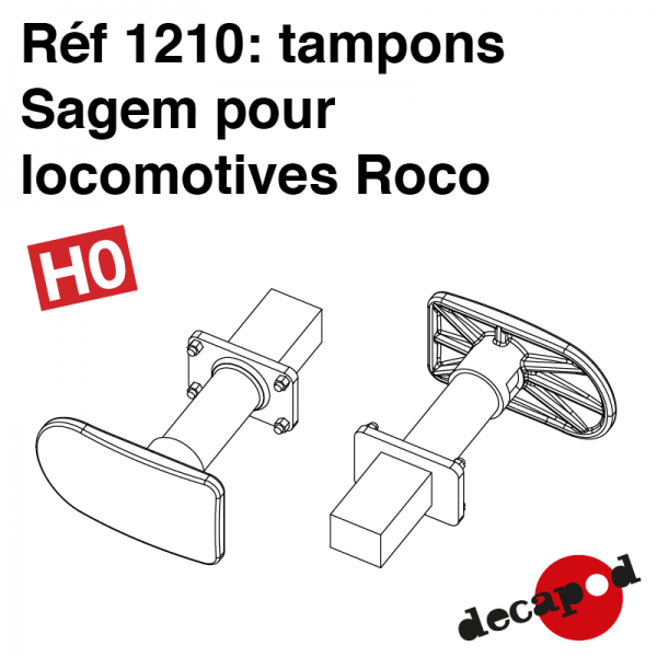 Decapod - Tampons SAGEM pour locomotives Roco (H0)