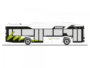Vue de côté du bus Sales Lentz avec le numéro d'article 76808