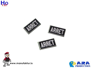 SNCF 3 plaques arrêt horizontales (HO)